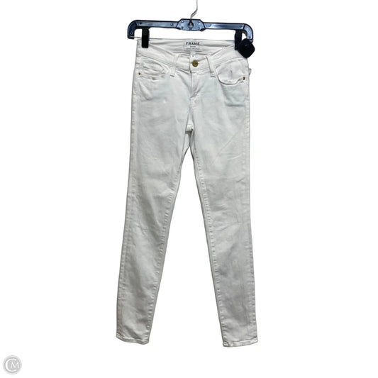Jeans Designer By Frame In White Denim, Size: 0