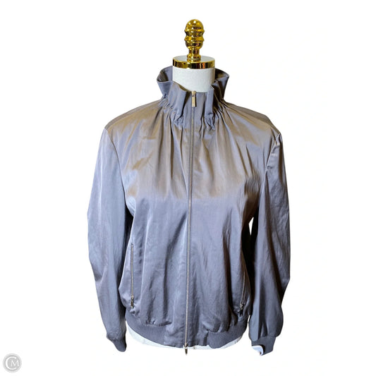 Jacket Designer By Lafayette 148 In Grey, Size: M