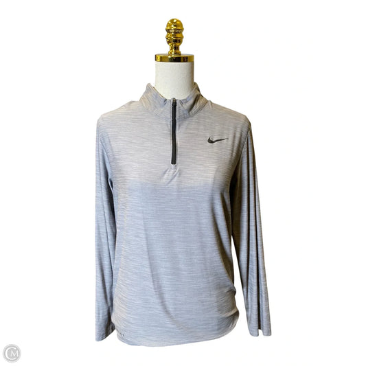 Athletic Jacket By Nike In Grey, Size: S