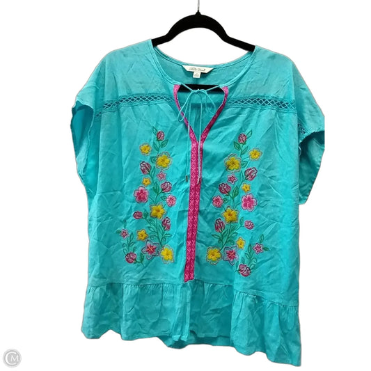 Blouse Short Sleeve By The Pioneer Woman In Blue, Size: Large