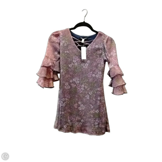 Blouse 3/4 Sleeve By Cme In Purple, Size: S