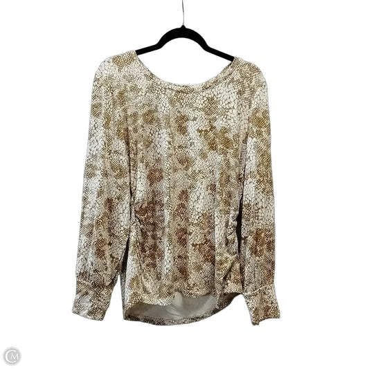 Top Long Sleeve By Chicos In Brown, Size: Xl