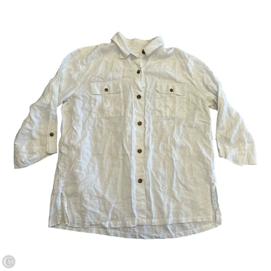 Top Long Sleeve Designer By Neiman Marcus In White, Size: Xl