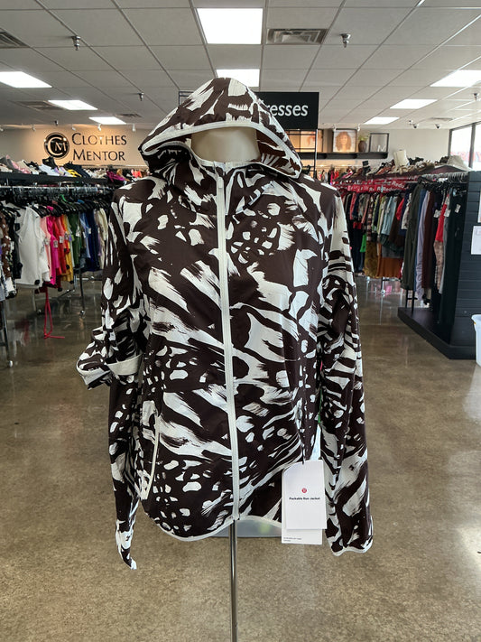 Athletic Jacket By Lululemon In Brown & White, Size:10