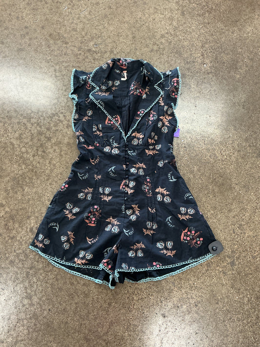 Romper By Free People In Black & Blue, Size:Xs