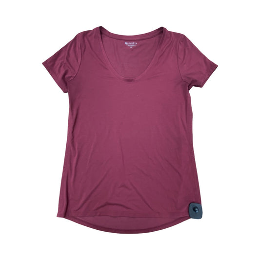 Athletic Top Ss By Athleta In Maroon, Size:Xs