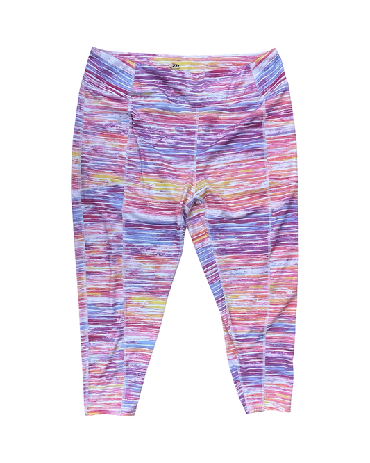Athletic Leggings By Pro Player In Multi, Size:2X