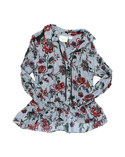 Blouse Ls By Maeve In Black & White, Size:S