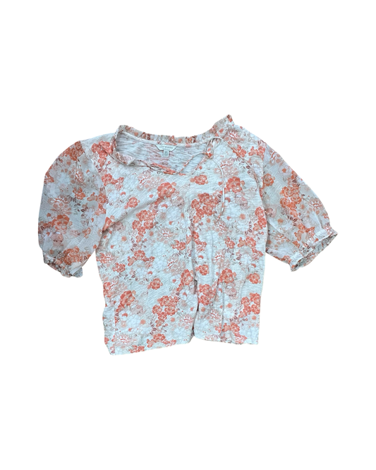 Top Ss By Lucky Brand In Cream & Orange, Size:M