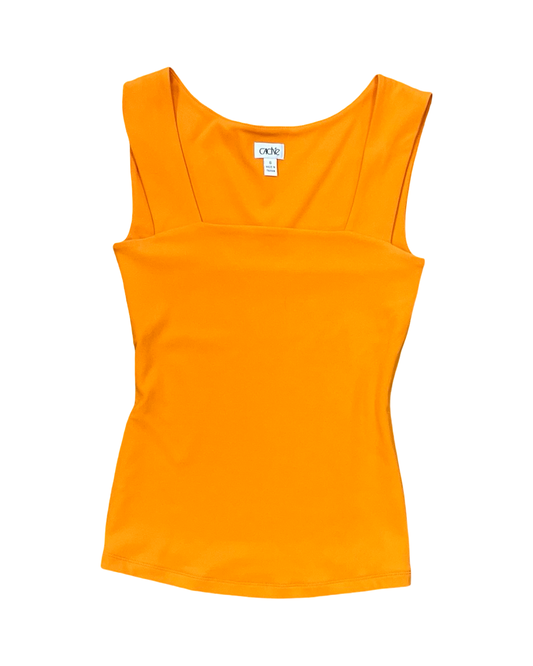 Top Sleeveless By Cache In Orange, Size:S