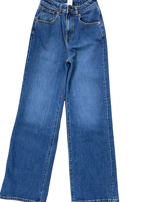 Jeans Wide Leg By Pink In Blue Denim, Size:0