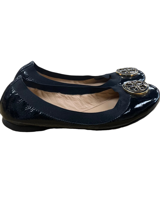 Shoes Designer By Tory Burch In Black & Gold, Size:7